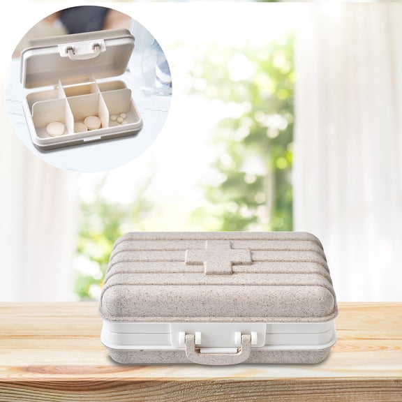 Suncoda Pill Organizer Pills Organizer Drug Storage Box Storage Manager Container Box Portable Travel Pill Organizer