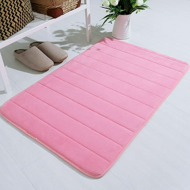 Suncoda Pink Memory Foam Bath Rug, 17" x 24", Non-Slip