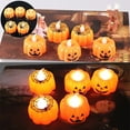 thumbnail image 1 of Suncoda Pumpkin Tea Lights Fall Decorations, LED Orange Pumpkin Lights Flame Less Candles Battery Operated Halloween Pumpkins Flickering Candles for Thanksgiving Table Decor Home Indoor Party, 1 of 5