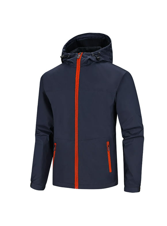Suncoda Rain Jackets for Men Waterproof Windbreaker Jackets For Men Four Seasons Outdoor Mountaineering Solid Color Ski Jackets