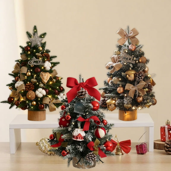 Suncoda Small Christmas Tree, Christmas Decorations DIY Mini Christmas Tree 45CM Tabletop Christmas Tree Ornament Window Decoration