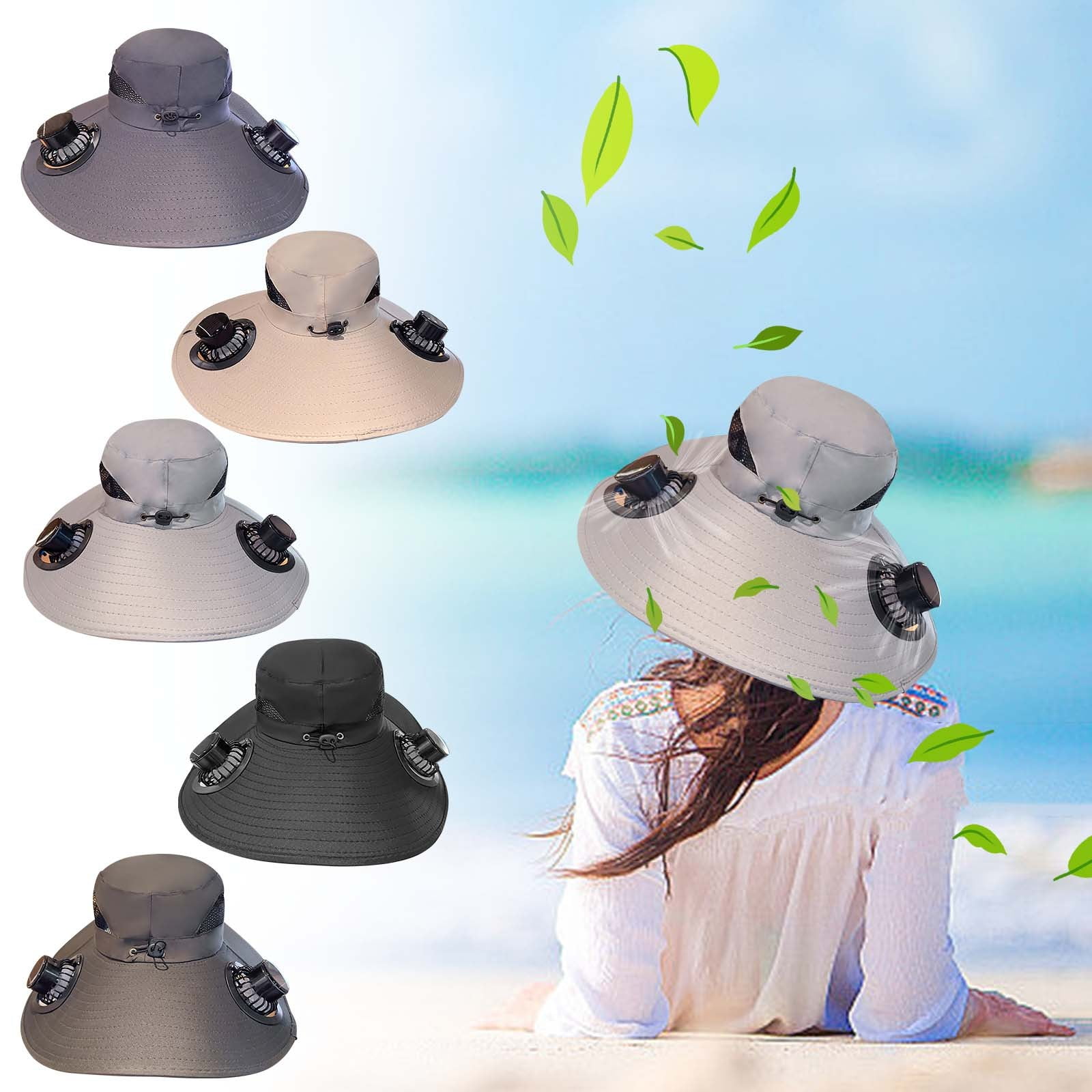 Suncoda Solar Fan Hat, 2025 New Ultralight Solar Fan Sun Hat, Wide Brim ...