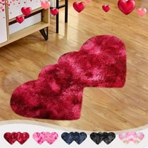 Suncoda Valentine's Day Bathroom Rugs, 40x20In Area Rugs for Bedroom Machine Washable Rugs for Living Room, Heart Shaped Bedside Rugs, Non Slip Carpet Mats Home Decor