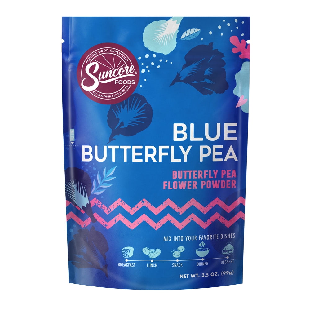 Suncore Foods GlutenFree Blue Butterfly Pea Powder, 3.5oz, Blue Food