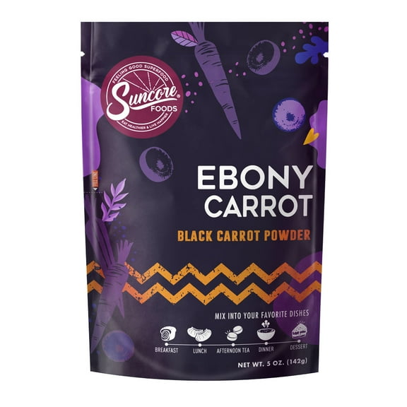Suncore Foods Gluten-Free Ebony Carrot Powder, 5oz, Purple Food Coloring Powder