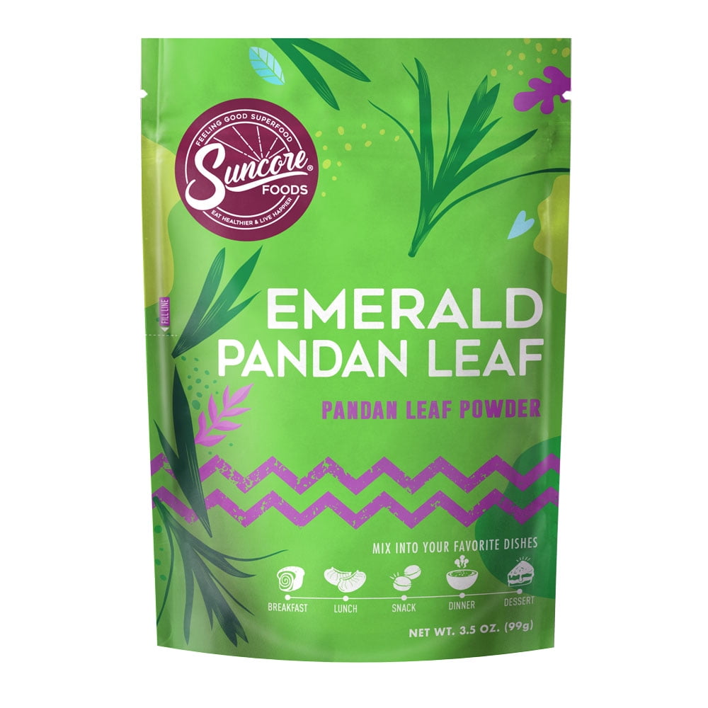 Suncore Foods GlutenFree Emerald Pandan Leaf Powder, 3.5oz, Green Food
