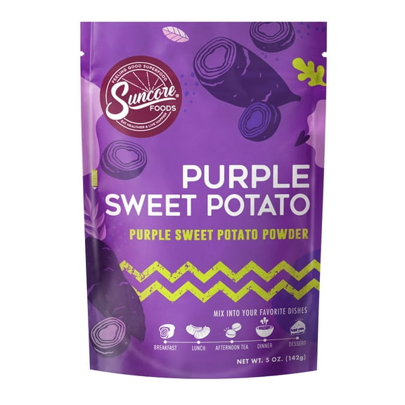 Suncore Foods Gluten-Free Purple Sweet Potato Powder, 5oz, Purple Food Coloring Powder