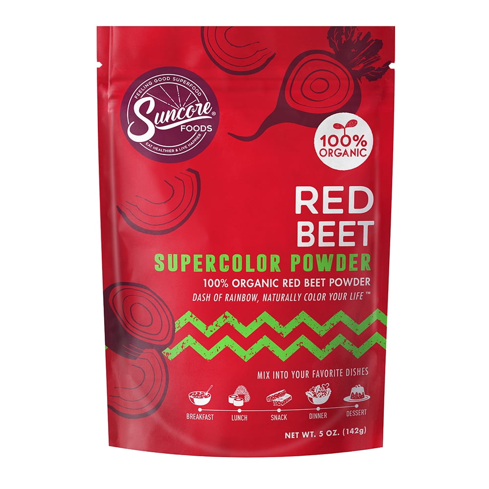 Suncore Foods Organic, GlutenFree Red Beet Powder, 5oz, PinkRed Food