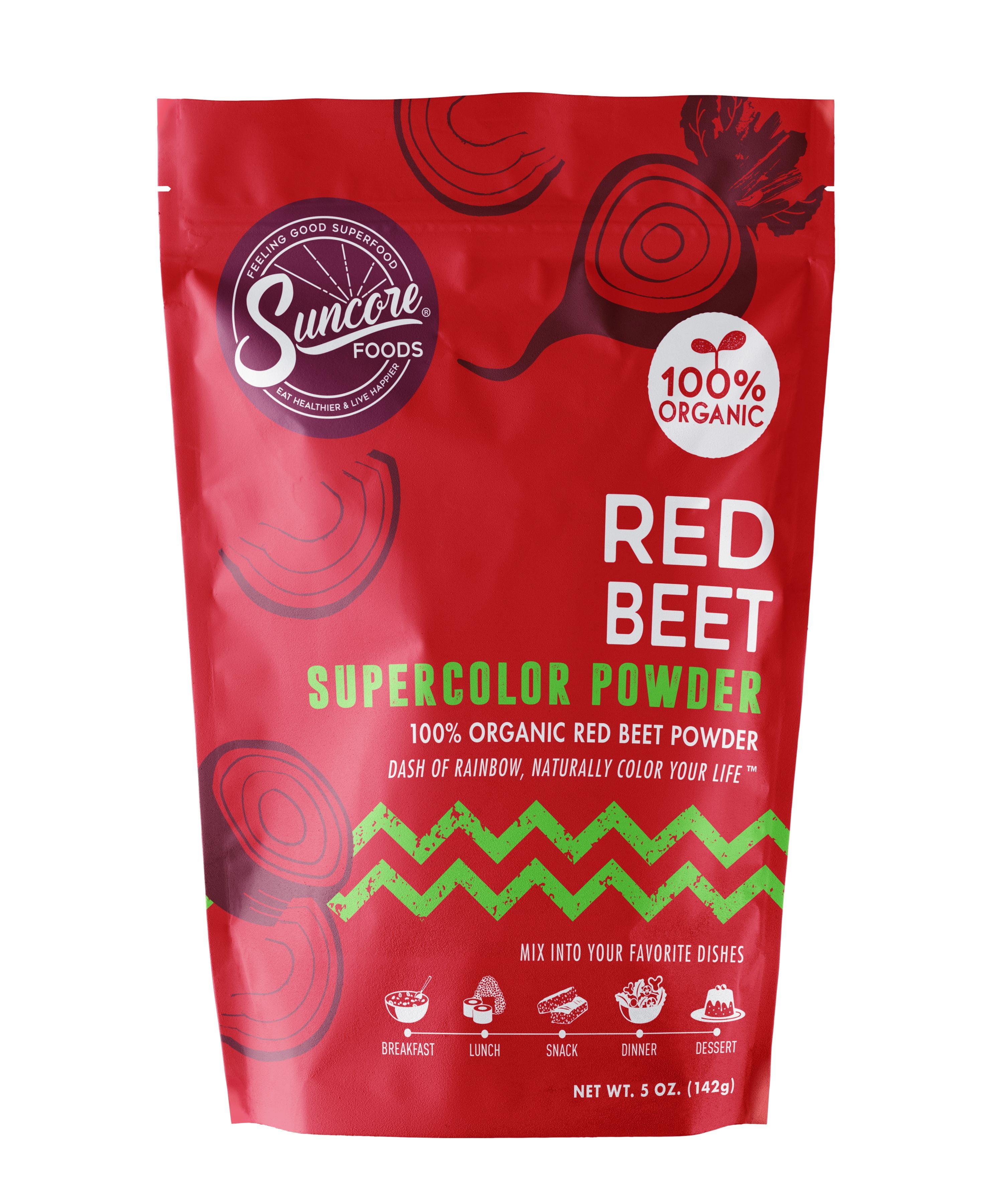 Suncore Foods Organic, GlutenFree Red Beet Powder, 5oz, PinkRed Food