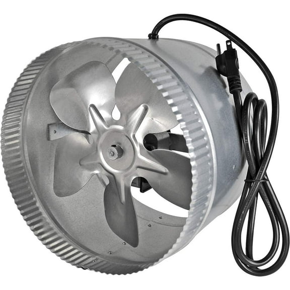 Suncourt 10-Inch Inline Duct Booster Fan  Quiet Single-Speed Inductor Inline Fan with 6-Foot Power Cord, UL Safety Certification, and Simple Installation (DB210C)