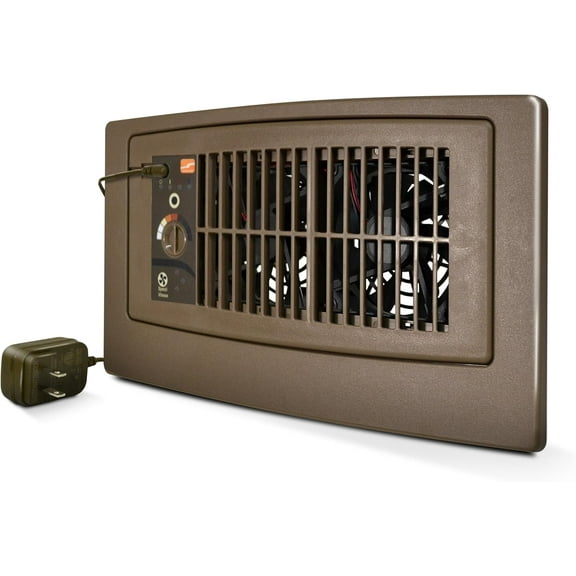 Suncourt Flush Fit Floor/Wall Register Booster Fan — Ultra-Quiet, 5-Speed Vent Fan with Smart Technology and 6-Foot Power Cord, HC500-BPL (Brown)