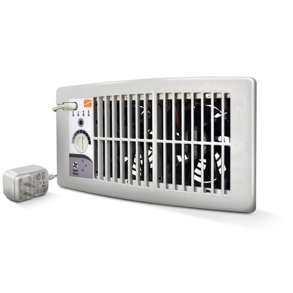 Suncourt Flush Fit Floor/Wall Register Booster Fan, Ultra-Quiet 5-Speed Vent Fan with Smart Technology and Power Cord (HC500-W)