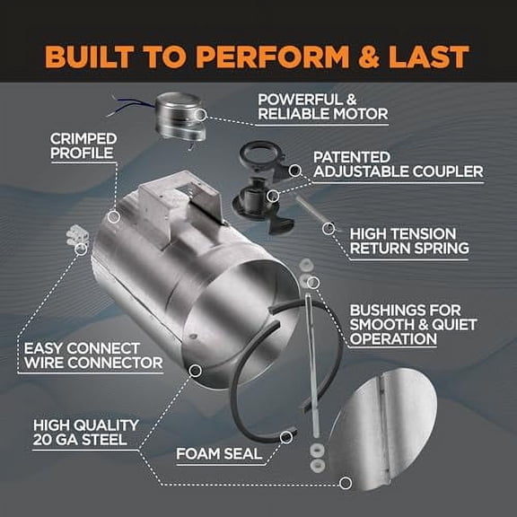 Suncourt ZoneMaster 12-Inch Normally Open Motorized Damper Power Close/Spring Open 24V Vent Damper, Transformer Included (ZO212)