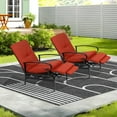 thumbnail image 1 of Suncrown Outdoor Recliner Adjustable Metal Chaise Lounge with Removable Cushions, Set of 2 Red, 1 of 7