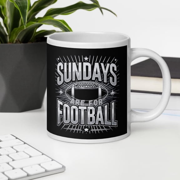 Sunda Are Football Ceramic Mug - Sizes Available - Perfect Gift Football Fans, Black Spor Mug, Game Day Coffee Cup.