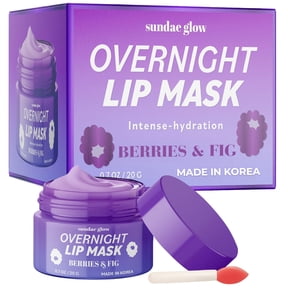 Sundae Glow Lip Mask with Berries & Fig – Overnight Lip Repair, Intense Hydration & Smoothing – Dermatologist Tested, Korean Lip Care – Vegan, Clean Beauty, 95% Natural – 1 Pack