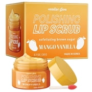 Sundae Glow Mango Vanilla Lip Scrub, Exfoliating & Hydrating, Vegan, 1 Pack