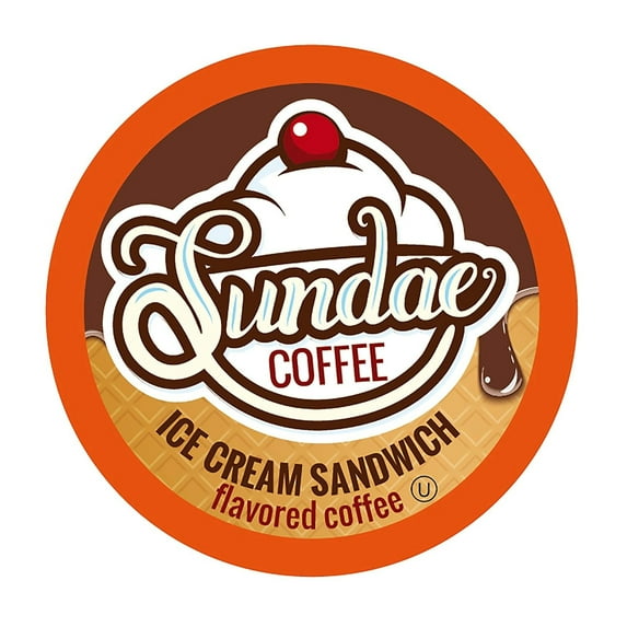 Sundae Ice Cream Flavored Coffee Pods Compatible with Keurig 2.0, Ice Cream Sandwich 48 Count