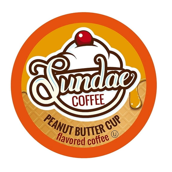 Sundae Ice Cream Flavored Coffee Pods Compatible with Keurig 2.0, Peanut Butter Cup 48 Count
