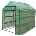 thumbnail image 1 of Sundale Outdoor Gardening Large 4 Tier 12 Shelf Hot Green House with PE Cover and Zipper Door, Waterproof Walk in Plant Green House, UV Protection, Insect Prevention, L97" x W56" x H77.6", 1 of 7