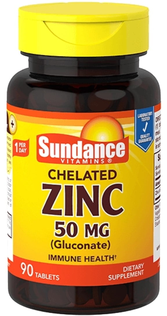 Sundance Chelated Zinc Gluconate Vitamin Antioxidant Non-GMO, 90ct, 6-Pack