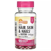 Hair, Skin & Nails Complex | 90 Softgels | with Biotin 5000mcg | Non-GMO and Gluten Free | by Sundance