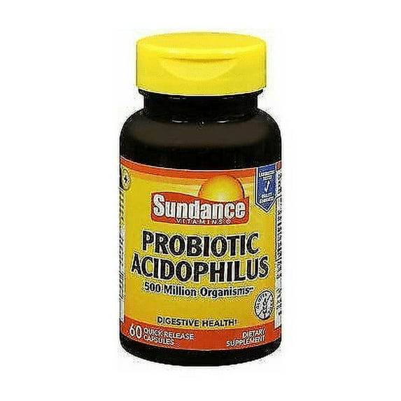 Sundance Probiotic Acidophilus 500 Million Organisms Quick Release Capsules, 60 Ea, 2 Pack