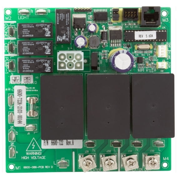 Sundance Spas 6600-722 Circuit Board PCB J200/Del Sol LED, LX-10 No Circuit Pump
