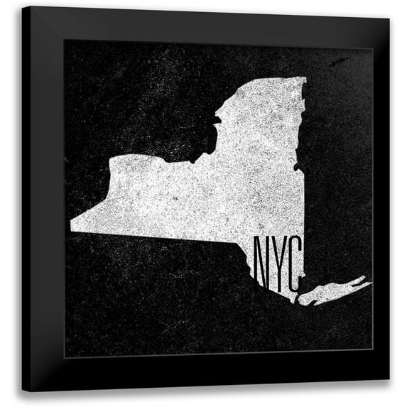 Sundance Studio 12x12 Black Modern Framed Museum Art Print Titled - NY Chalk Border
