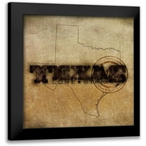 Sundance Studio 12x12 Black Modern Framed Museum Art Print Titled - Texas Lone Star Border