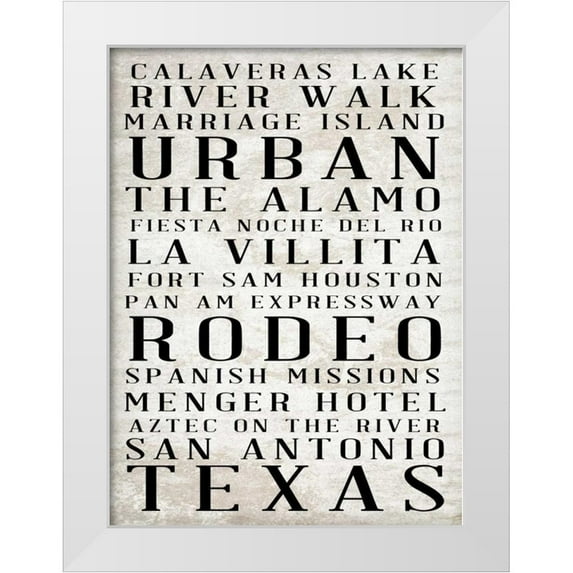 Sundance Studio 14x18 White Modern Wood Framed Museum Art Print Titled - Southwest Text Border I