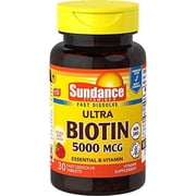 Sundance Ultra Biotin 5000 mcg Fast Dissolve Tablets, 30 Count, 3 Pack