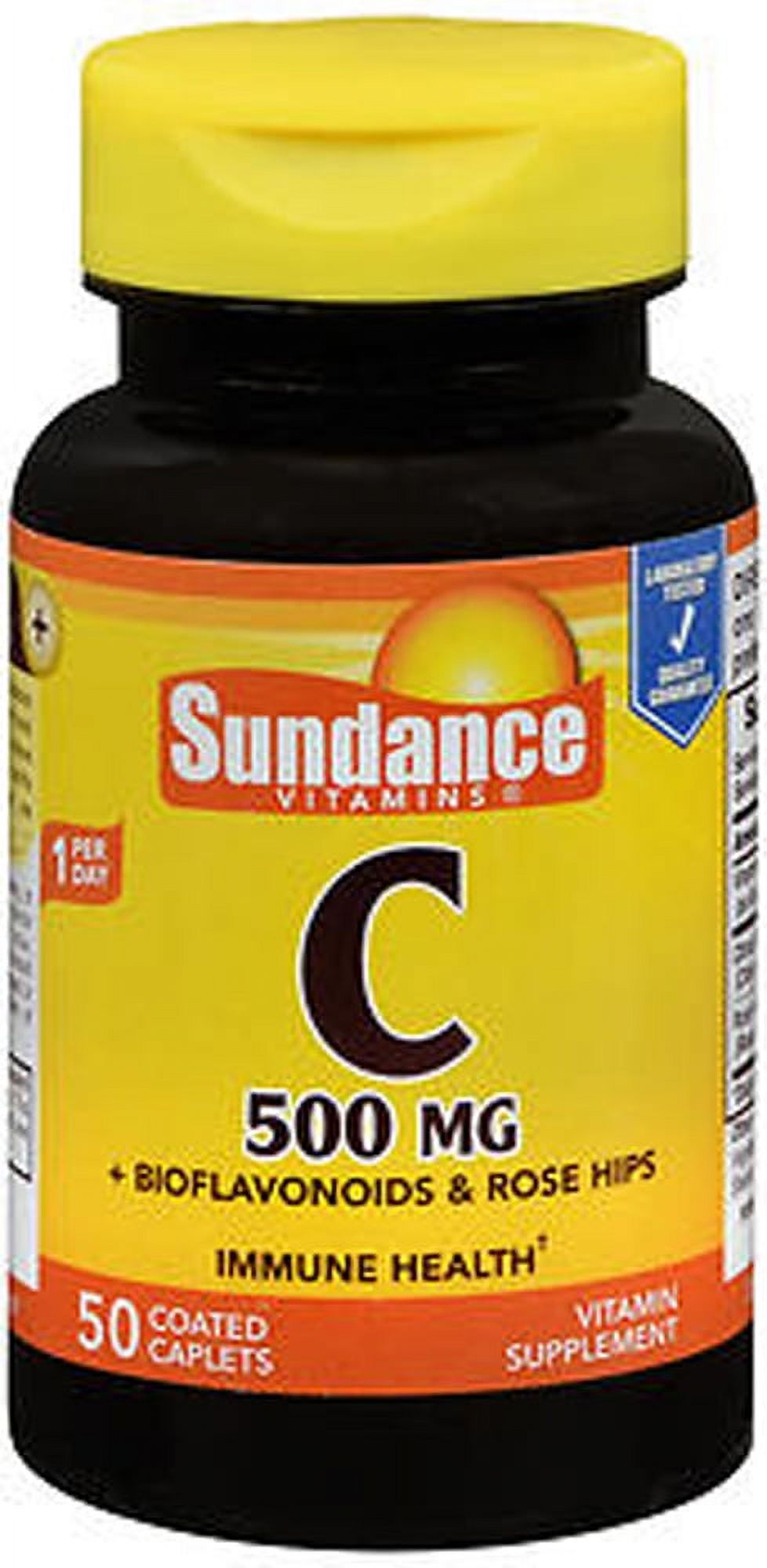 Sundance Vitamin C Bioflavonoids & Wild Rose Hips Capsules, 500 mg, 50