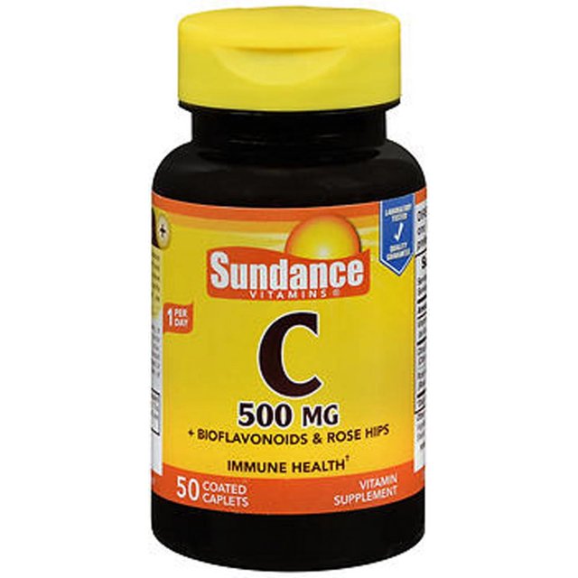 Sundance Vitamin C Bioflavonoids & Wild Rose Hips Capsules, 500 mg, 50