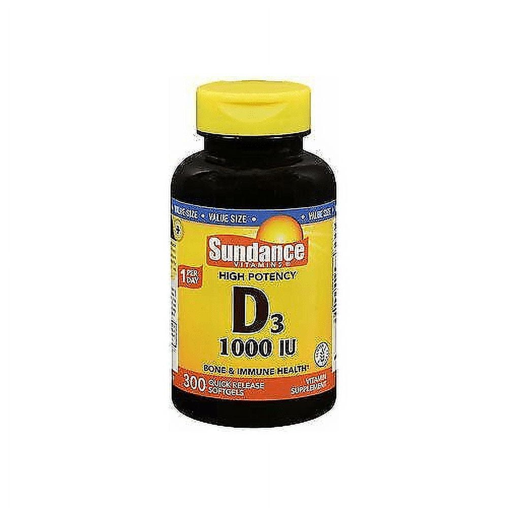 Sundance Vitamin D3 1000 IU High Potency Support Neuromuscular 300ct,6-Pack