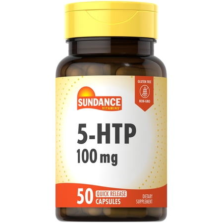 5-HTP 100mg | 50 Capsules | Non-GMO and Gluten Free Supplement | By Sundance