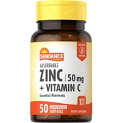 Absorbable Zinc With Vitamin C | 50mg | 50 Softgels | Essential Nutrients | For Men and Women | by Sundance