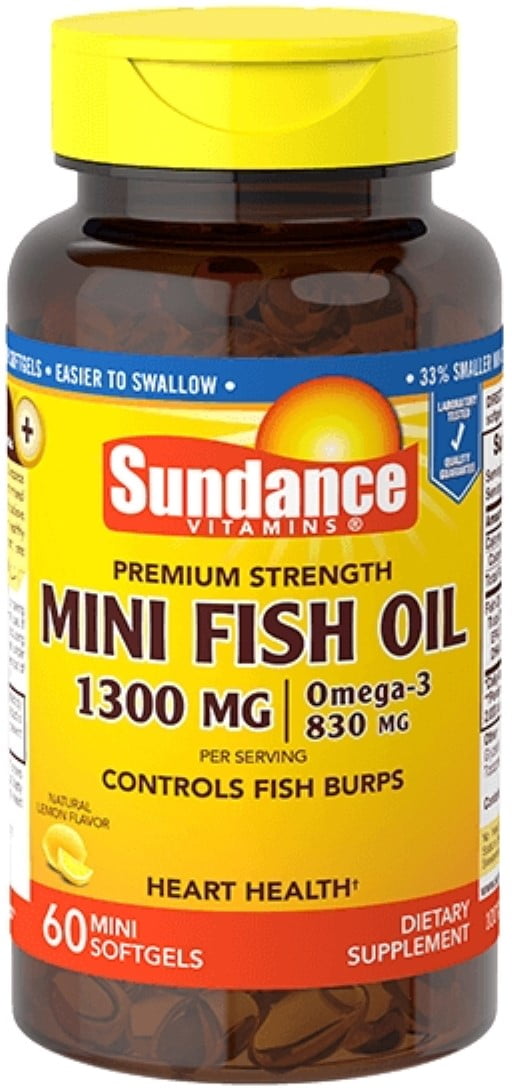 Sundance Vitamins Fish Oil 1300 mg Natural Lemon Flavor 60 Mini