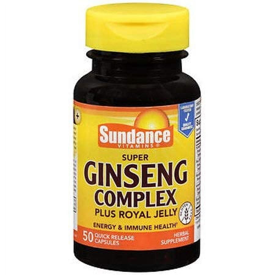 Sundance Vitamins Ginseng Complex Plus Royal Jelly Capsules, 50 Count, 2 Pack