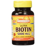 Sundance Vitamins Ultra Biotin Tablets, 5000 mcg, 30 Count