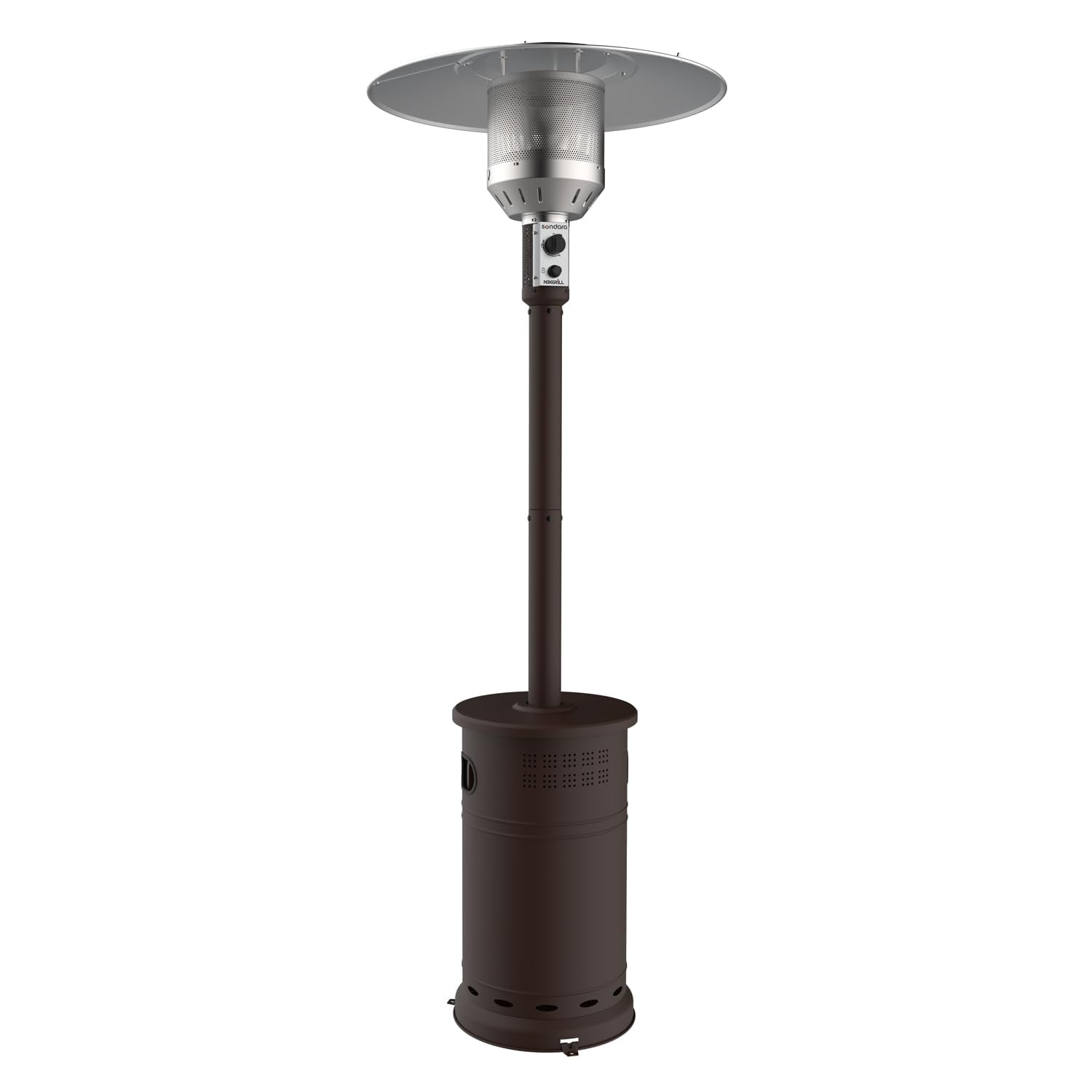 Sundara 92" H Bronze Patio Heater, 48,000BTUs, 2 Wheels, Electronic