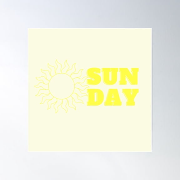 Sunday Aesthetic Sun Yellow Poster Wall Art, Modern Wall Decor For Living Room Bedroom, 24x24 UNFRAMED