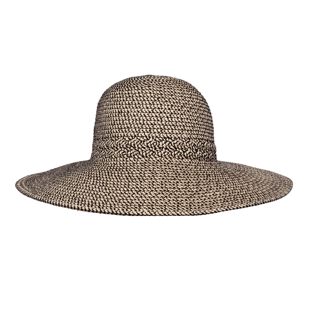 Sunday Afternoons Wide Brimmed Sun Hat, Tan/Pepper Tweed  display picture 2