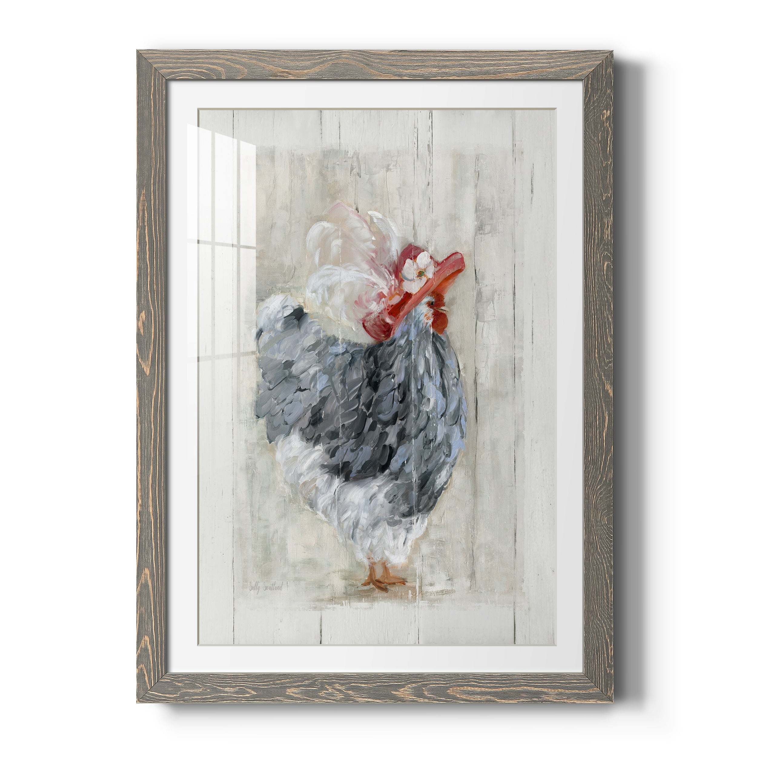 Sunday Best Hen - Premium Framed Print - Distressed Barnwood Frame - Ready to Hang