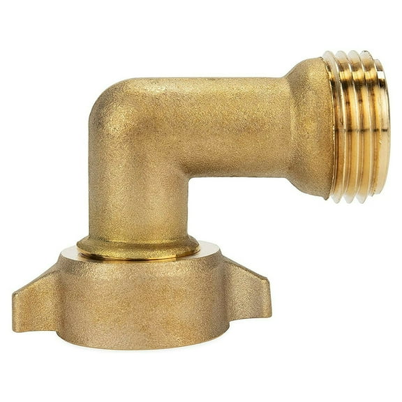 Sunday 90-Degree Hose Elbow - Brass, Durable, RV Water Hose Connector