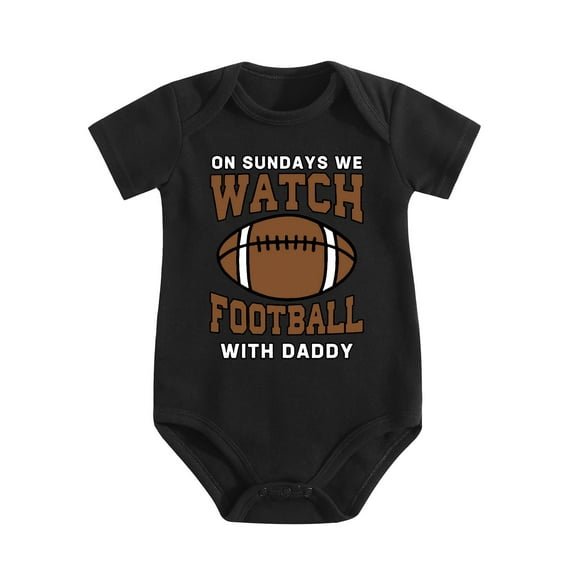 Sunday Football with Daddy Baby Bodysuit - Funny Game Day Outfit for Baby Boys Or Girls Black-style 0-3M