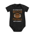 thumbnail image 1 of Sunday Football with Daddy Baby Bodysuit - Funny Game Day Outfit for Baby Boys Or Girls Black-style 9-12M, 1 of 5