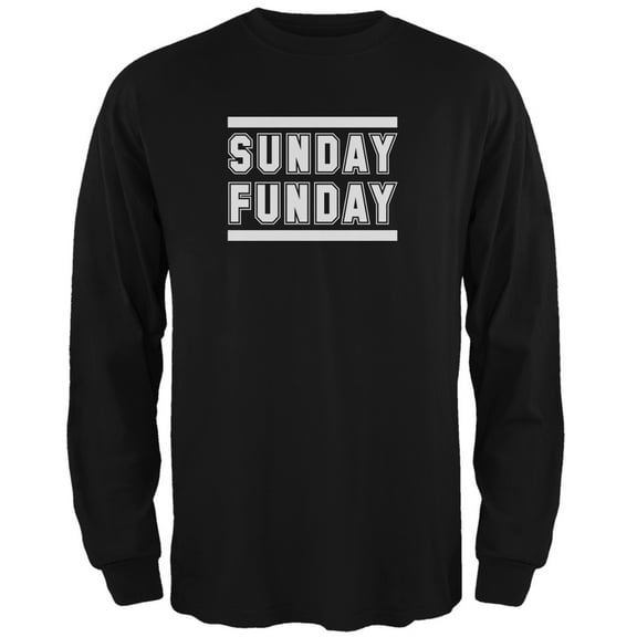 Sunday Funday Black Adult Long Sleeve T-Shirt - Large
