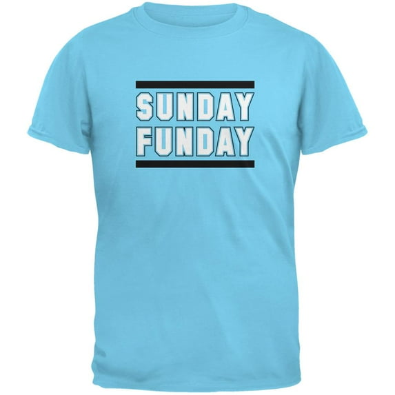 Sunday Funday Carolina Sky Adult T-Shirt - Medium