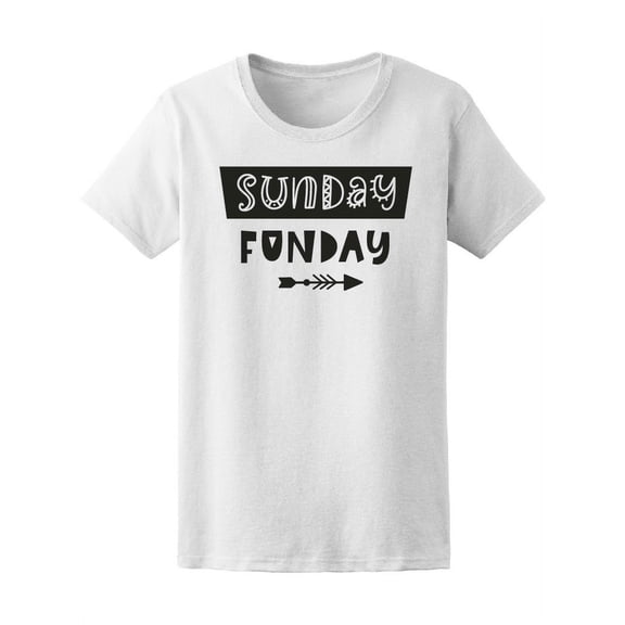 Sunday Funday Cool Boho Quote T-Shirt Women -Image by Shutterstock, Female Small